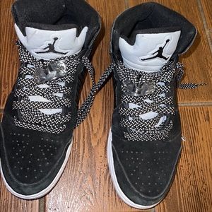 Jordan Men's Black and White High-Top Sneakers